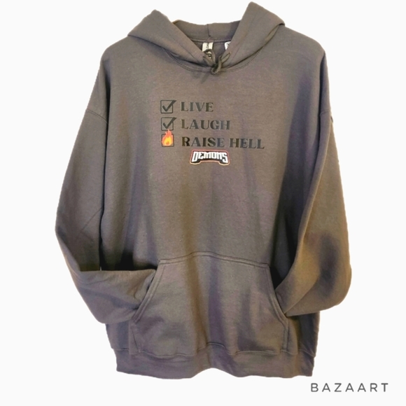 'Live Laugh Raise Hell' Graphic Hoodie - Picture 2 of 7